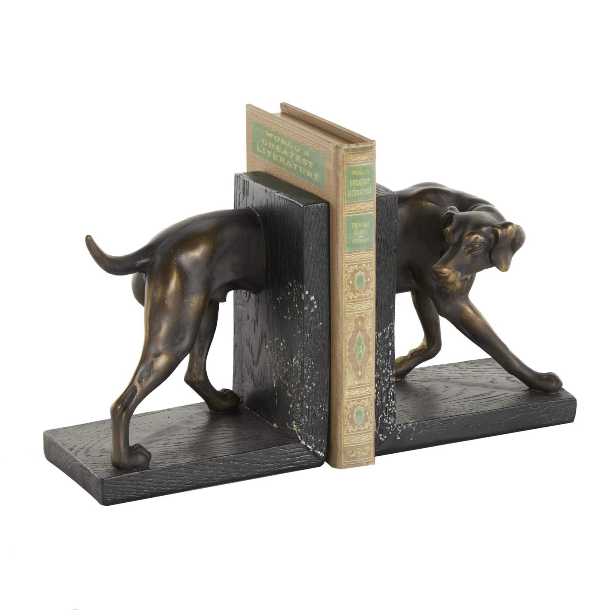 7" Black Greyhound Decorative Bookend Set